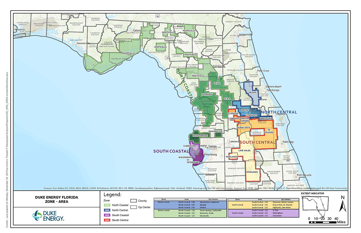 Prime Utility Rights of Way through north and central Florida